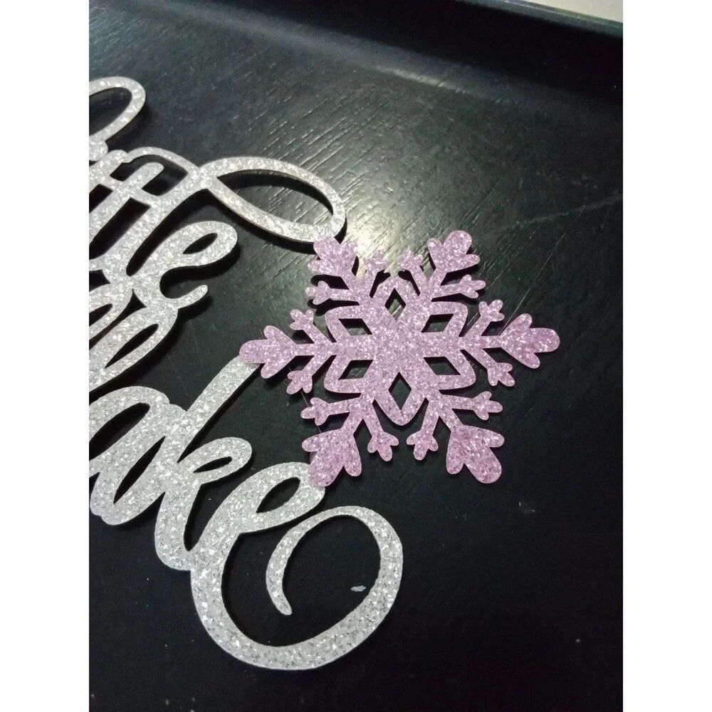 Little Snowflake Cake Topper Baby Shower Birthday Party Baby Girl Glitter